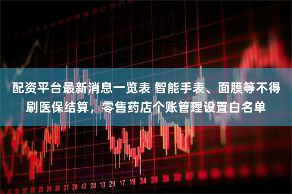 配资平台最新消息一览表 智能手表、面膜等不得刷医保结算，零售药店个账管理设置白名单
